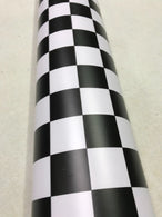 Matte Black and White CHECK CHEQUERED MATT CAR VINYL WRAP AUTO WRAPPING GRAPHIC stickerbomb Car Roof