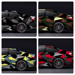 RED BLACK WHITE CAMO Large Triangle CAMOUFLAGE Car Vinyl Wrap Film DIY Waterproof Auto Motorcycle