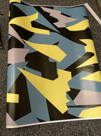 Light Black Camoutrage Large Triangle CAMOUFLAGE Car Vinyl Wrap Film DIY Waterproof Auto Motorcycle