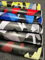 RED BLACK WHITE CAMO Large Triangle CAMOUFLAGE Car Vinyl Wrap Film DIY Waterproof Auto Motorcycle