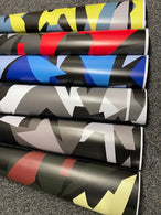 Light Black Camoutrage Large Triangle CAMOUFLAGE Car Vinyl Wrap Film DIY Waterproof Auto Motorcycle