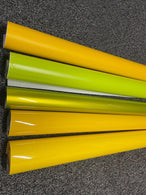 Crystal Gloss Maize Yellow Car Vinyl Wrap Film Sheet sticker Vehicle Auto Wrapping "Air Free YELLOW UK