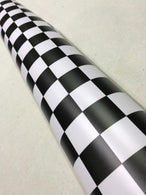 Matte Black and White CHECK CHEQUERED MATT CAR VINYL WRAP AUTO WRAPPING GRAPHIC stickerbomb Car Roof