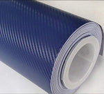 BLUE gloss BLUE Carbon Fibre matte Gloss Vinyl Film Car Wrap DIY Waterproof 30cm x 1.52m