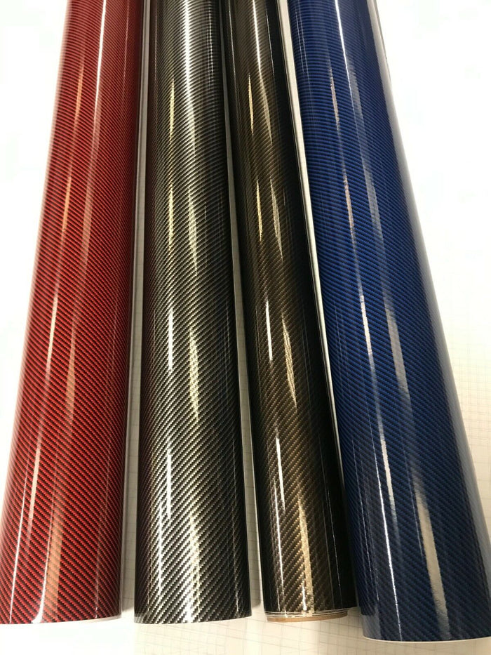 2d Color Wrapping 2D carbon Black - GOLD Car Vinyl Wrap 2D Carbon Fibre Sheet Film Stick