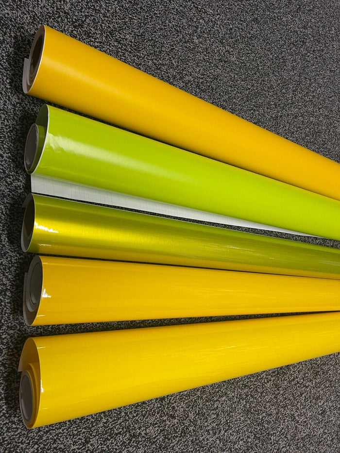 Crystal Gloss Maize Yellow Car Vinyl Wrap Film Sheet sticker Vehicle Auto Wrapping  "Air Free YELLOW UK