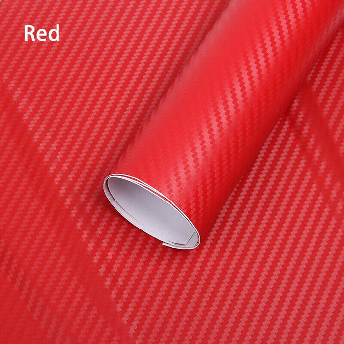 3D 4D 7 RED Carbon Fiber Vinyl Film Wrap DIY Auto Motorcycle Car (30cm x 1.52m)