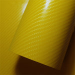 Yellow 4D:Carbon Fibre Car Vinyl Wrap Sticker Sheet Film Vehicle Auto Air Free Wrapping