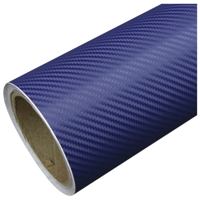 3D 4D 7 BLUE Carbon Fibre Vinyl Film Wrap DIY Waterproof Auto Motorcycle Car