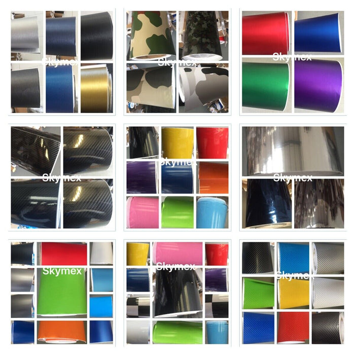 Car Vinyl Wrap film Carbon,Matte,Gloss,Comouflage,Check,Chrome 30cm x 1.52m