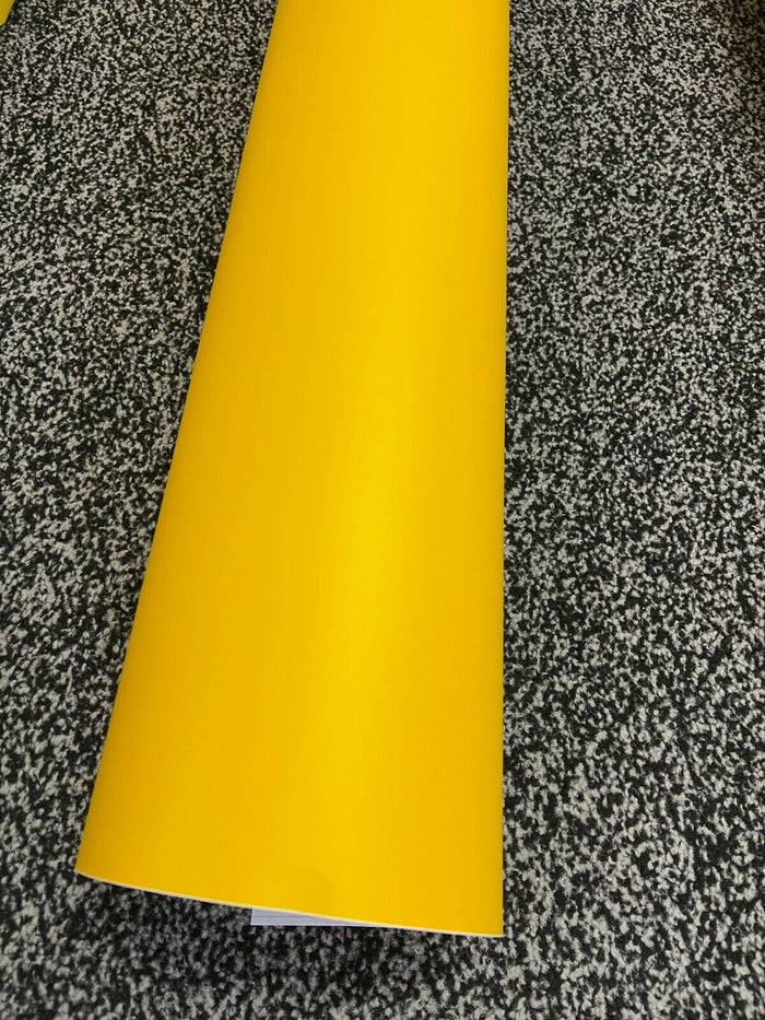 Yellow Matte Vinyl Wrap Sheet Car Wrap Various Colours and Sizes 'Air Bubble Free'