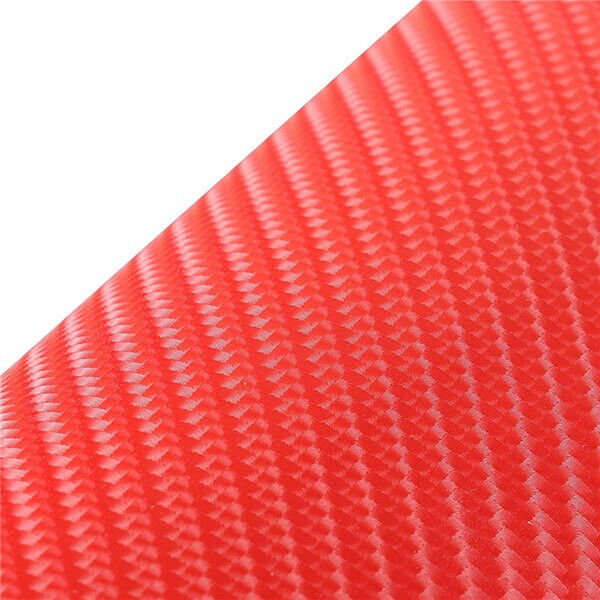 3D 4D 7 RED Carbon Fiber Vinyl Film Wrap DIY Waterproof Auto Motorcycle Car