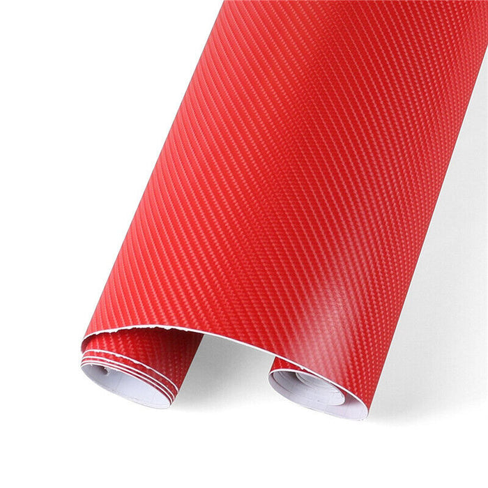 3D 4D 7 RED Carbon Fiber Vinyl Film Wrap DIY Auto Motorcycle Car (30cm x 1.52m)