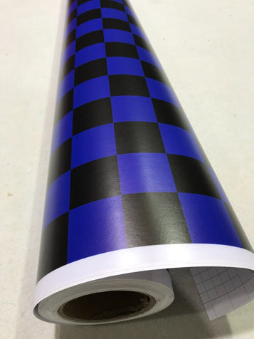 Check BLACK and BLUE CHECK CHEQUERED MATT CAR VINYL WRAP AUTO WRAPPING GRAPHIC stickerbomb Car Roof