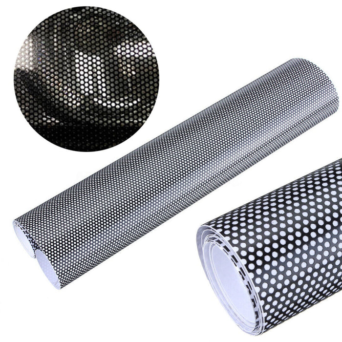 White Perforated Mesh Film For Headlight Car Tinting Tint Like Fly-Eyes Vinyl wrap UK