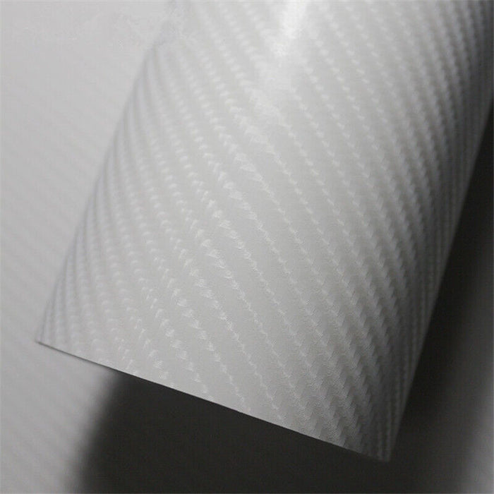 Skymex 4D WHITE Carbon Fibre Vinyl Wrap Sheet Film Sticker Glossy Air bubble Fre