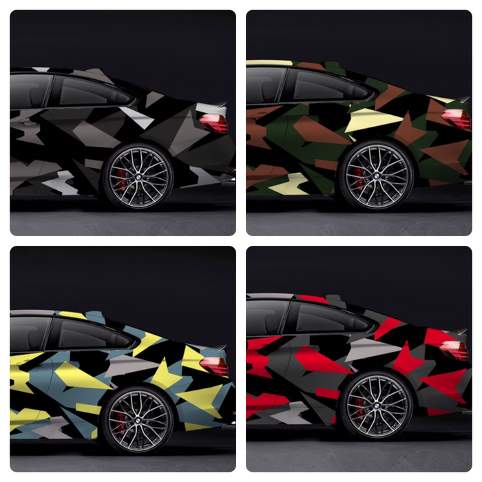 Large Triangle CAMOUFLAGE Car Vinyl Wrap Film DIY Waterproof Auto Motorcycle