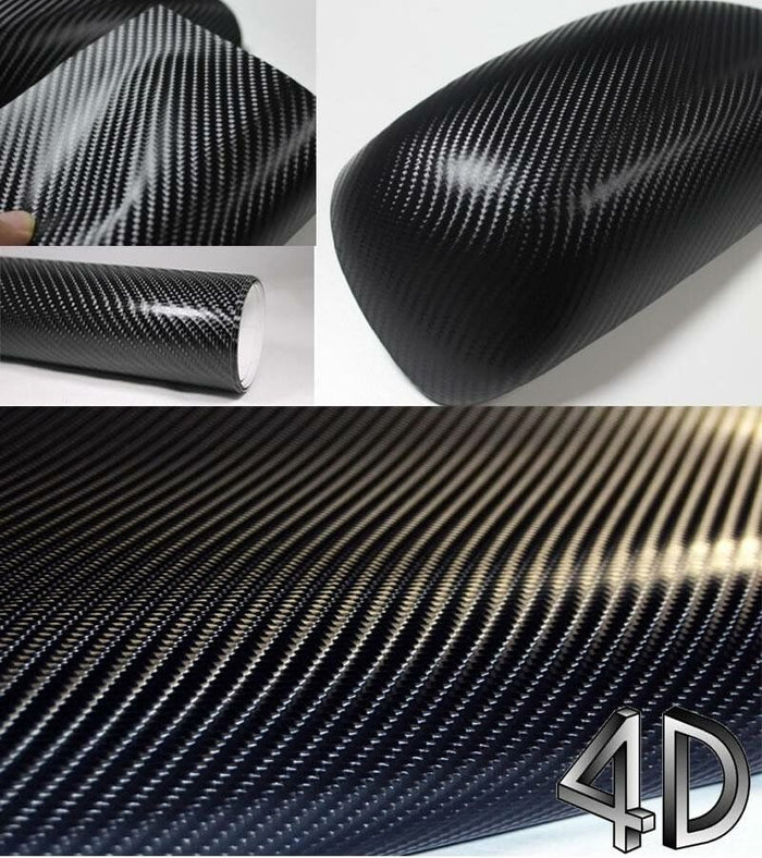 Blue 4D:Carbon Fibre Car Vinyl Wrap Sticker Sheet Film Vehicle Auto Air Free Wrapping