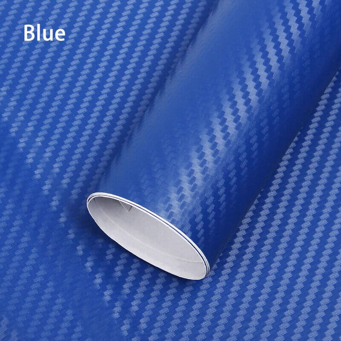 3D 4D 7 BLUE Carbon Fibre Vinyl Film Wrap DIY Waterproof Auto car 30cm x 1.52m