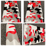 RED BLACK WHITE CAMO  Large Triangle CAMOUFLAGE Car Vinyl Wrap Film DIY Waterproof Auto Motorcycle