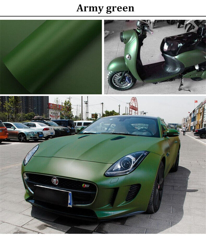 Apple Green Vehicle Matt Vinyl Wrap Sheet Film Car Wrapping  'Air Free' Car wrapping Uk