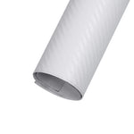 3D WHITE Carbon Fibre Vinyl Sheet Wrap Sticker Film Air bubble Free