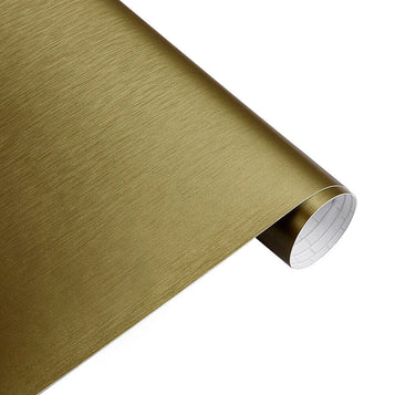 Gold Brushed Aluminium Car Vinyl Wrap Sticker Film vehicle wrapping 'Air Free' UK