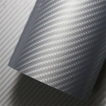 White 4D:Carbon Fibre Car Vinyl Wrap Sticker Sheet Film Vehicle Auto Air Free Wrapping