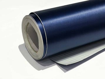 Dark Blue Brushed Aluminium Car Vinyl Wrap Sticker Film vehicle wrapping 'Air Free' UK