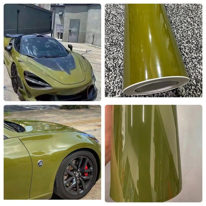 Super gloss Bright Apple Green Car Vinyl Wrap Sheet Film Wrapping Air Bubble Free' wrapping UK