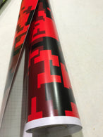 RED stickerbomb   CHECK CHEQUERED MATT CAR VINYL WRAP AUTO WRAPPING GRAPHIC stickerbomb Car Roof