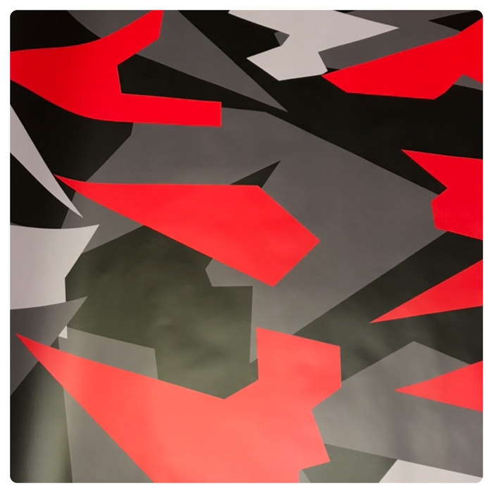 TRIANGLE RED CAMO  Car Vinyl Wrap Sticker Film Large Triangle CAMOUFLAGE DIY Auto 30cm x 1.52m Camo