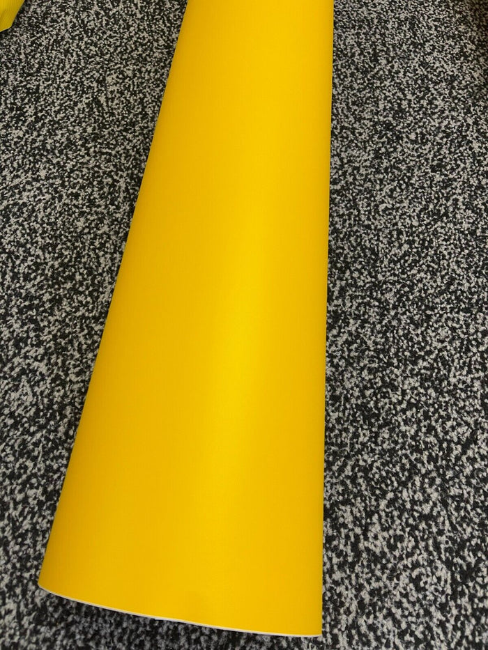 MATT YELLOW Car Vinyl Wrap Sheet Film Car Wrapping Film Sticker Air Free UK