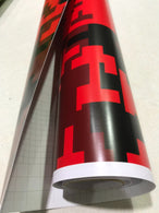 Check BLACK and RED  CHECK CHEQUERED MATT CAR VINYL WRAP AUTO WRAPPING GRAPHIC stickerbomb Car Roof