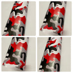 RED BLACK WHITE CAMO  Large Triangle CAMOUFLAGE Car Vinyl Wrap Film DIY Waterproof Auto Motorcycle