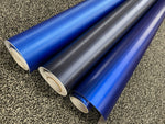 Blue Brushed Aluminium Car Vinyl Wrap Sticker Film vehicle wrapping 'Air Free' UK