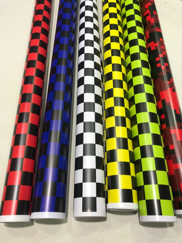 Check BLACK and YELLOW  Car Vinyl Wrap CHECK CHEQUERED Car WRAPPING GRAPHIC sticker bomb Car Roof Matte