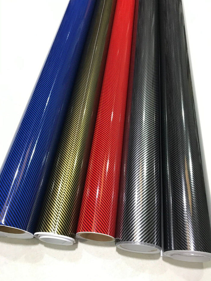 2D carbon Black - GOLD  Car Vinyl Wrap 2D Carbon Fibre Sheet Film Sticker Car Wrap Air bubble free gloss