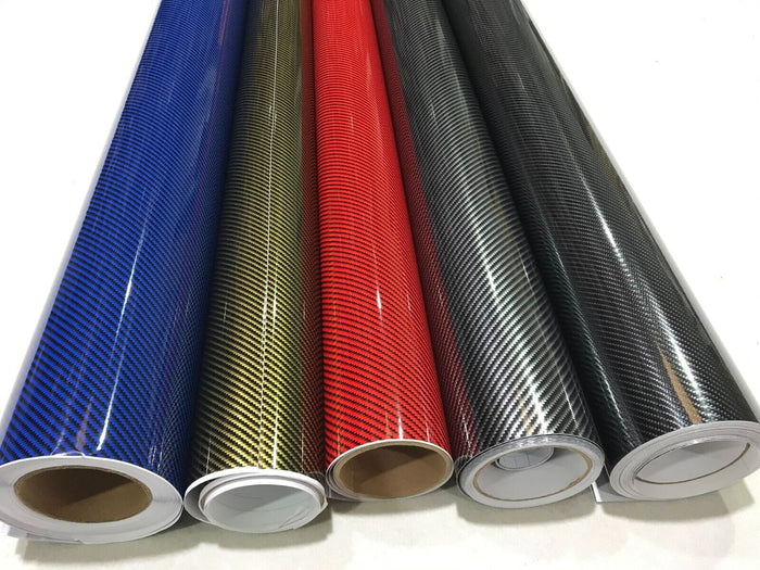 5 Carbon Black  Car Vinyl Wrap 2D Carbon Fibre Sheet Film Sticker Car Wrap Air bubble free gloss