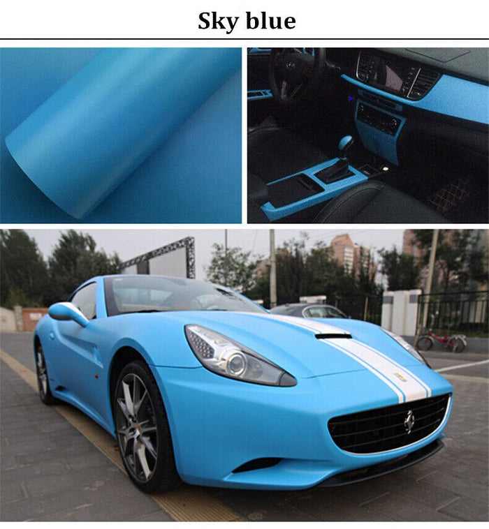 Car Vinyl Wrap BABY BLUE Sheet Car Wrapping UK "Air Bubble Free"