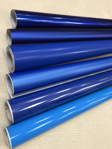 BLUE Carbon Fibre matte Gloss Vinyl Film Car Wrap DIY Waterproof 30cm x 1.52m