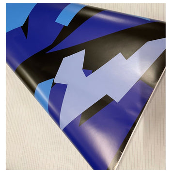 Blue Triangle CAMOUFLAGE Car Vinyl Wrap Film DIY Waterproof Auto Motorcycle Car