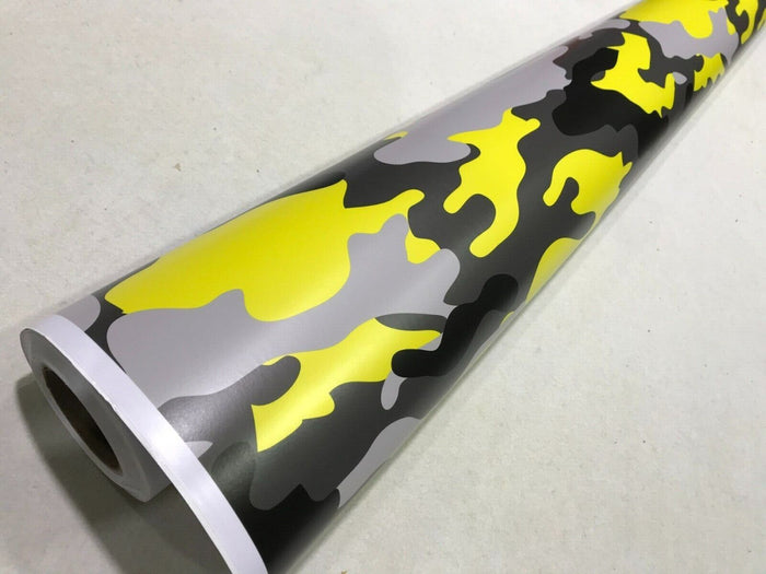 Yellow camouflage Camo Camouflage CAR VINYL WRAP IN VARIOUS STYLES AND SIZES AIR BUBBLE FREE