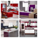 Red Brushed Metallic Vinyl Wrap Kitchen Door Cabinet Furniture Air Bubble Free