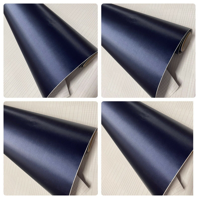 Car Vinyl Wrap Sticker film DARK BLUE Brushed Metallic Car wrapping Sticker UK