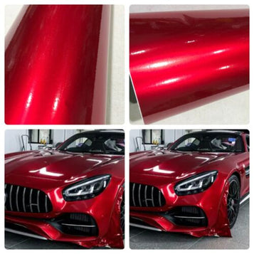 Car Vinyl Wrap Sticker Film Super Gloss Metallic RED Air Free Car Wrapping UK