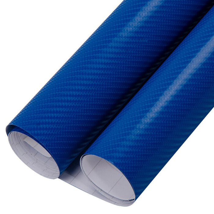 4D BLUE Carbon Fibre Vinyl Wrap Sheet Film Sticker Air bubble Free