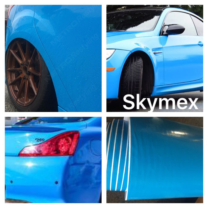 New LIGHT BLUE Gloss Vinyl Wrap Sheet Car Wrap Vinyl Wrapping Air Bubble Free