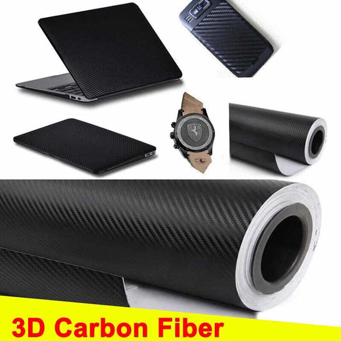 Car Vinyl Wrap 3D BLACK Carbon fibre Vinyl Wrap Sheet Film Sticker 30CM x 1.52M