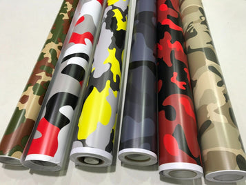 Red and White  CAMOUFLAGE Car Vinyl Wrap Film DIY Waterproof Auto Motorcycle Air Bubble Free